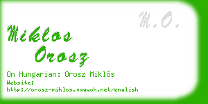 miklos orosz business card